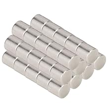 40 PCS Refrigerator Magnets 3/8" x3/8" Cylinder Small Magnets Permanent Rare Earth Neodymium Magnet for Multi-Use Fridge Whiteboard DIY Scientific Craft Office Magnets, 10x10mm