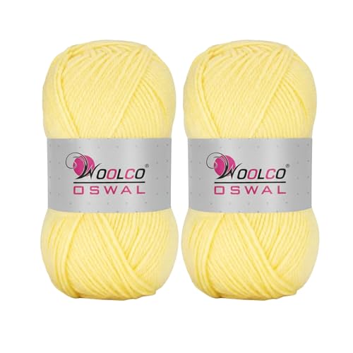 Woolco Oswal Sapphire Acrylic Yarn – DK Weight Knitting & Crochet Yarn, Pack of 2 (100g Each) (Dark Cream)