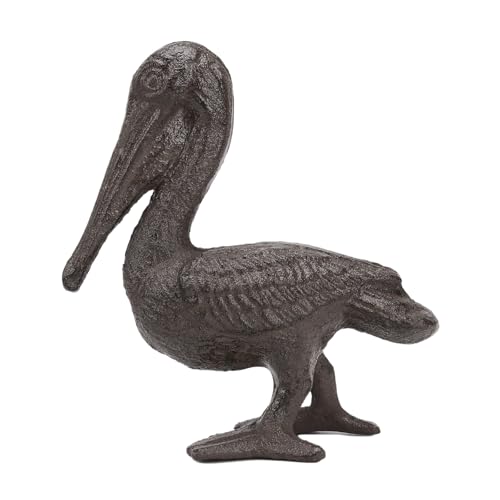 Estatua de Pelícano de Hierro Fundido Decorativa 6.3x3.5x7 pulg miniatura 3