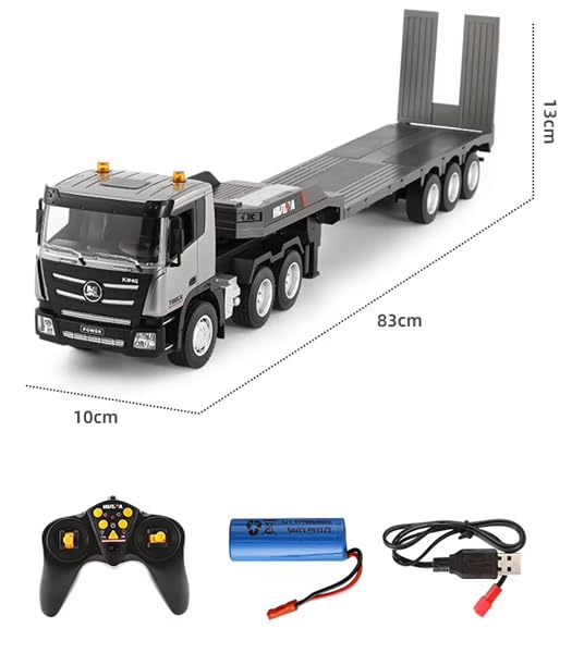 Image of 1318 New 9CH 1 /18 Scale Platform Trailer Vehicle Model Toy 2.4ghz Rc Remote Multi-Functional Engineering Truck