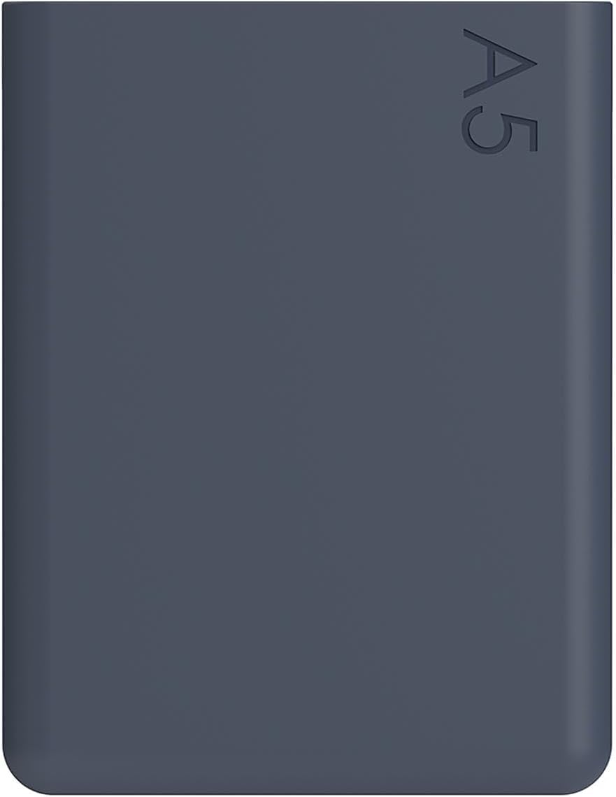 memobottle Paquete A6 (azul medianoche) – 375 ml – Botella, funda de silicona y tapa | Botella de agua compacta para bolsas y bolsillos pequeños | Tritan sin BPA | Moderna, minimalista | Para gimnasio