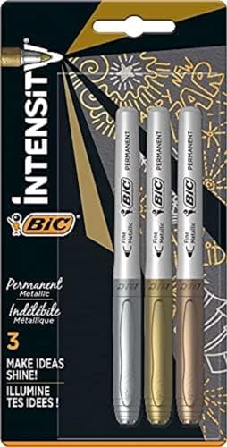 BIC Marking Colore Assortis Metallic X5, Couleurs Métalliques, Pack de 3