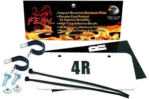 License Plate Kits (White or Black - Composite or Aluminum) Letters, Numbers and Hardware Included - ATV/UTV Personal License Plate - Side by Side Custom Number Kit (White, Aluminum)