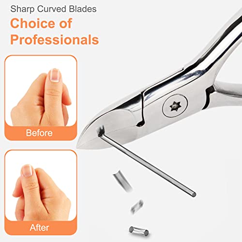 Thrau Toe Nail Clipper For Ingrown Or Thick Toenails, Nail Cutter Podiatrist Toenail Trimmer With Super Sharp Blades Surgical Stainless Steel #TOP2