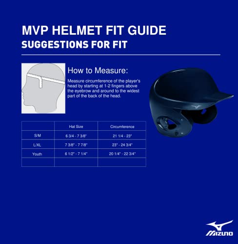 Image of Mizuno MVP Series Batting Helmet | Baseball Softball | Matte Gloss Combo Finish | ABS Shell | Mositure Wicking DryLite Liner