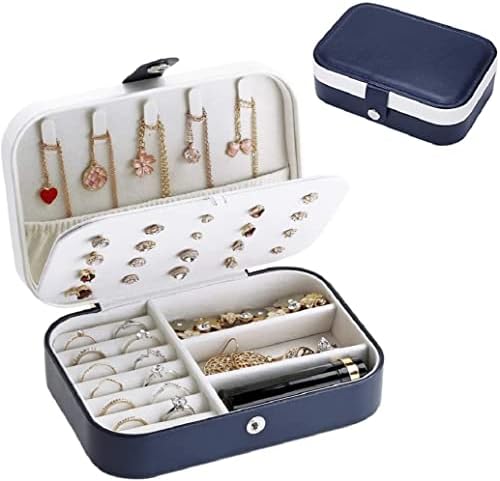 Yonzone Jewellery Box, Small Travel Jewellery Organiser Storage Case for Rings Earrings Necklace Bracelets Premium Faux Leather Jewellery Gift Box for Girls Women