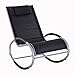 Outsunny Fauteuil Chaise Longue à Bascule Design Contemporain dim. 120L x 61l x 88H cm alu. Polyester Noir