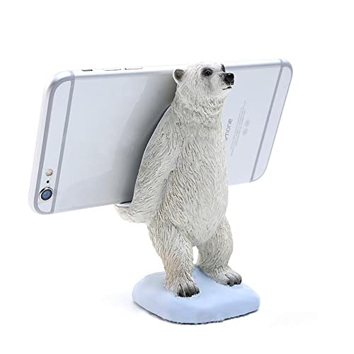 Homewy Polar Bear Phone Stand For Desk, Cute Animal Smartphone Mount Holder For Iphone 13/12/Max Samsung Huawei Xiaomi Ipad, 2 In 1 Mobile Phone Holder Desk Decorations #TOP13