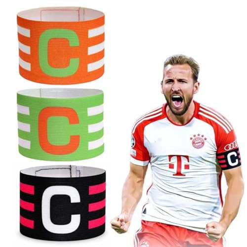 ZENQARI 3 Pezzi Fascia Capitano Calcio per Adulti e Giovani,