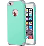 iPhone 6S Case , iPhone 6 Case , Alkax Rugged Heavy Duty Thin Slim Fit Armor Dual Layer Hybrid Shockproof High Impact  Protection Cover Bumper for Apple iPhone 6 +1 Stylus Pen(Aqua Blue)