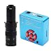 60MP 2K HDMI USB Industrial Electronic Digital Video Microscope Camera & 180X C-Mount Lens - Blue