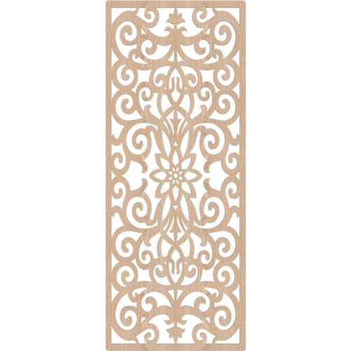 Image of Buel Decorative Pierced Fretwork Wood Wall Panels, 29 3 /8 inchW x 74 3 /8 inchH x 3 /8 inchT, Red Oak