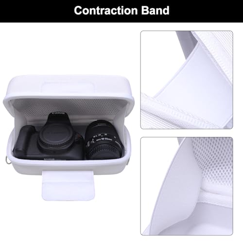 Funda para cámara Canon EOS Rebel T7 con correa blanca miniatura 5