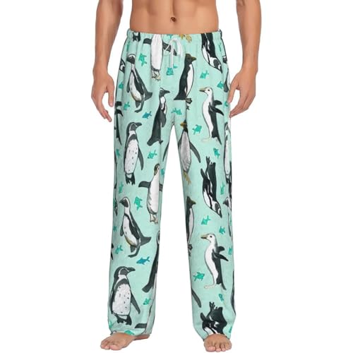 Pantalon de pyjama pingouin en polaire homme avec poches confortables