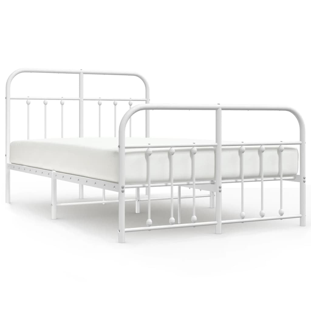 Homgoday Fotelik z zagłówkiem i poddaszem biały metalowy 120 x 190 cm, zagłówkiem łóżka, podwójnym zagłówkiem, oparciem do łóżka i sofy