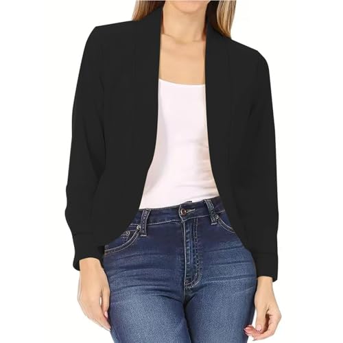 Summer Blazers for Women Lightweight 2025 Open Front Solid Color Blazer Jacket Suit Lightweight Bussiness