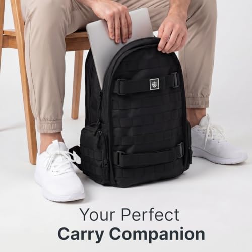 Image of CULT 35L Laptop Backpack, Water-Repellent Travel & Office Bag with Trolley Sleeve, 3-Way Carry System, Organiser Compartments with Shoe Bag - Unisex