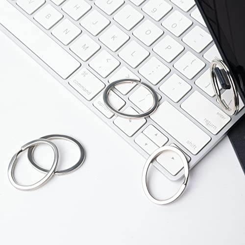 Zoloajay NON 12Pcs Creative Key Ring Keychain Oval Shape Silver Metal Flat Split Key Holder Chains Rings Crafts Diy thumb #3