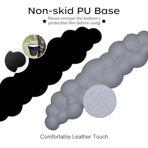 Image of JIKIOU Upgrade Leather Cloud Wrist Rest for Keyboard and Mouse & Cup Pad | Wish Gift-Cute Cloud Shape, Comfortable and don't Irritate to Skin, Non-Slip PU Base,Soft Memory Foam filled for Pain Relief