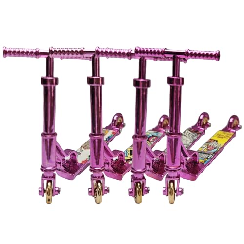 JRYGAC 4 Piezas Finger Skate Mini Monopatines y Monopatines Skate Dedos Fingerboard para Niños con Movimiento de los Dedos y Accesorios de Entrenamiento(Fucsia)