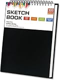 FAOGO Sketch Book for Drawing - 120gsm Thick Paper, Spiral Bound, 100 Sheets, 9" x 12" Inch, Handheld Lightweight, Double Run Time for Lawn, Yard, Patio, Garden Cleaning 1