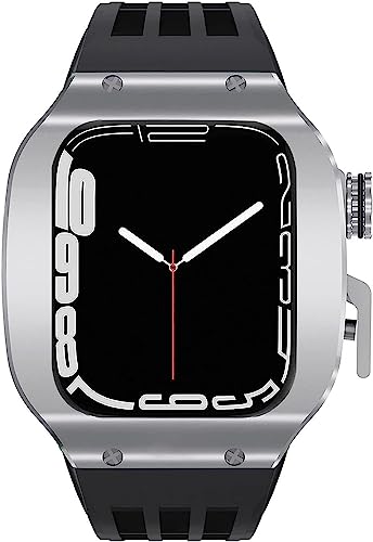 Bracelet Apple Watch 8 titane et caoutchouc sport, kit protection iWatch 7 SE 45mm 44mm