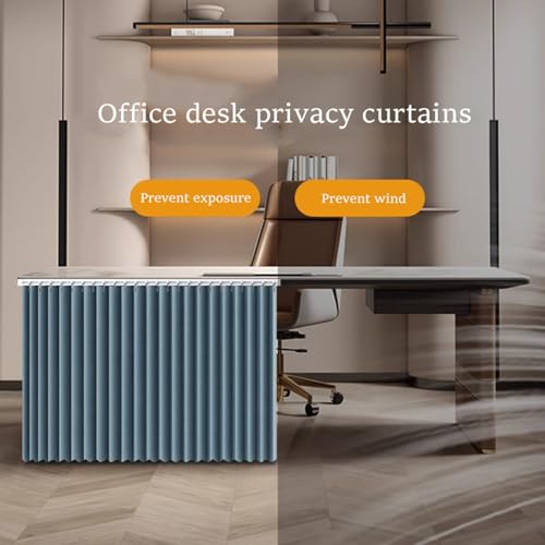 Bureau d'intimité avec rail de rideau bureau gris L 140 x H 70 cm - 5