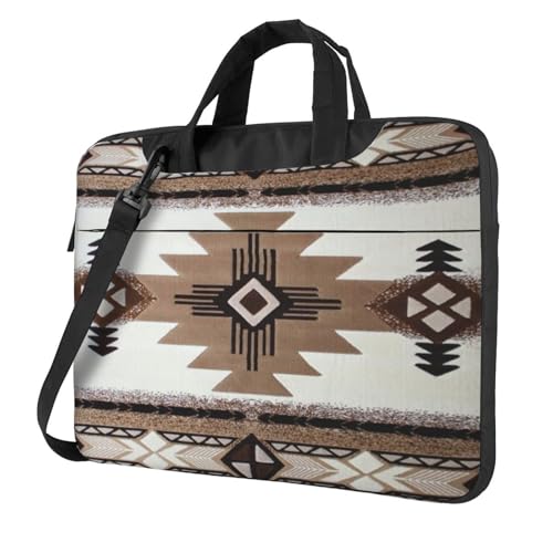 Laptop Bag Native American Print Durable Tote Shoulder Computer Bag with Shockproof Design, Messenger Briefcase