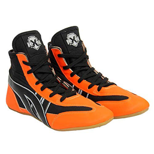 Image of RXN Men's Faux Leather Wrestling Shoes with Rubber Sole for Training