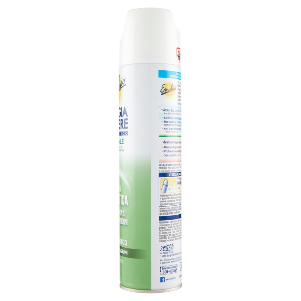 8x Emulsio Mangia Polvere Antistatico Freschezza di Agrumi,Sprühreiniger für mehrere Oberflächen entfernen Staub,Frischer Zitrusduft,300ml + Beni Culinari Kostenloser Schlüsselanhänger