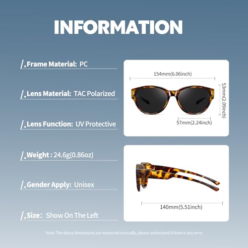 kimorn Polarized Fit Over Glasses Sunglasses For Women Man,Trendy Cat Eye Shades For Driving Riding3