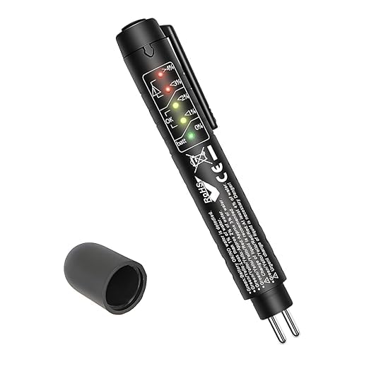 Hetkrishi Brake Fluid Liquid Tester | Auto Brake Diagnostic Testing Tool | 5 LED Indicators | DOT3/4/5.1 Hydraulic Oil Moisture Analyzer | Test Pen for Automotive Accessories