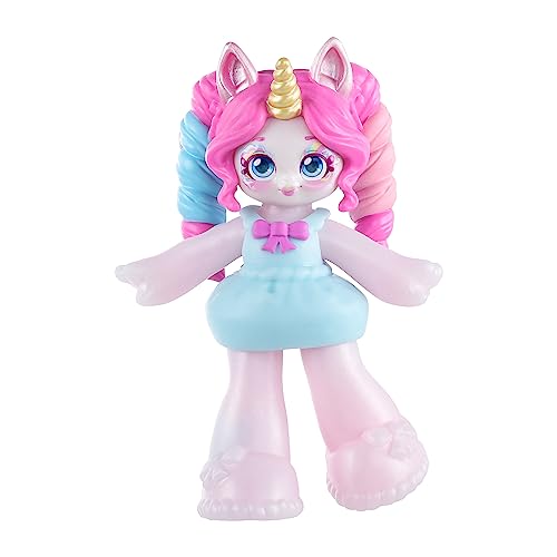 Jelli Crush 18505 Minni Mello, Squishy, Smooshy, Stretchy Marshmallow Unicorn Themed Doll with Unique Charm Inside,Blue,Medium