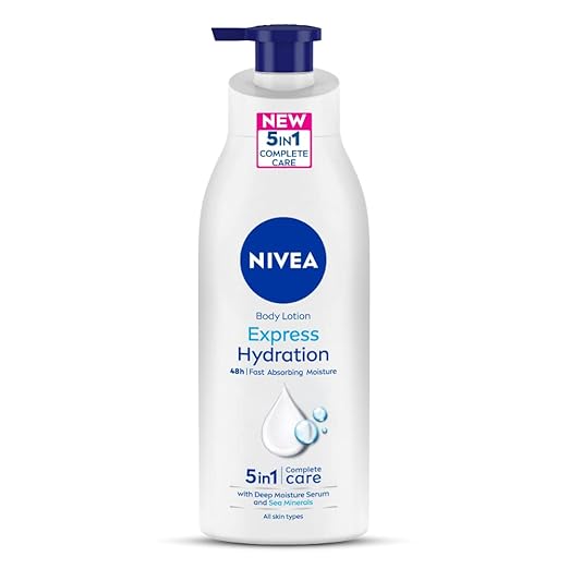 NIVEA Express Hydration 400ml Body Lotion | 48 H Moisturization & Hydration for Summer | Goodness of Sea Minerals & Deep Moisture Serum | Non Greasy & Healthy Looking Skin |For All Skin Types at Rs. 199
