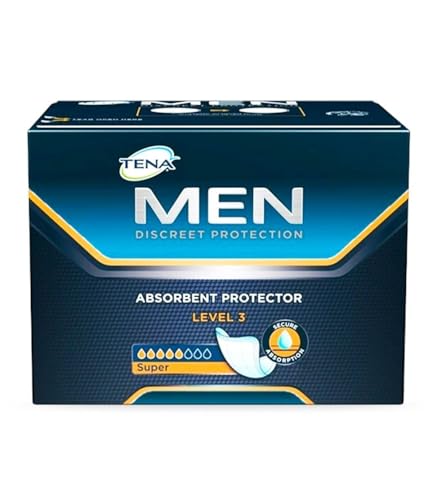 Tena Men - compresas para hombres con nivel 3 de protección y absorción – Paquete de 8