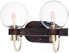 Maxim Bauhaus 2 Light Vanity Light with BronzeSatin Brass Finish