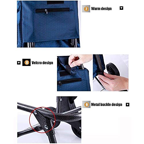 LDBDASA Klettergebäude Shopping 6 Runde Kleinwagen Klappwagen Supermarkt Trolley Pull Trolley Kleiner Anhänger Home/a – Bild 5