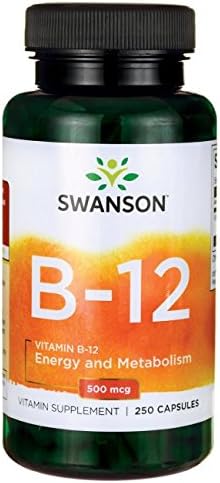 Swanson Vitamin B-12 (Cyanocobalamin) 500 mcg 250 Capsules