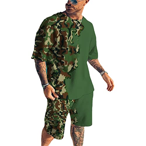 Survêtement d'été t-shirt manches courtes short imprimé 3D grande taille XXXL