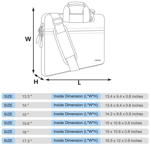 Universal Laptop Shoulder Bag 13-17.3 Inch Shockproof Briefcase with Multi-Pockets & Adjustable Strap for MacBook Pro/Air2