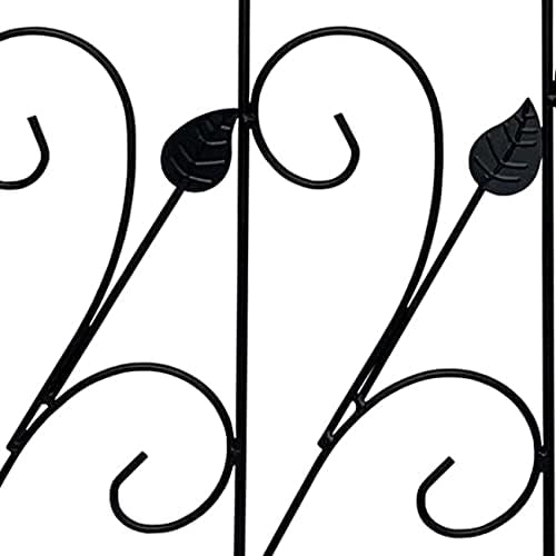 Gardman Tulip Trellises, Black, 70" H, Pack of 3 – Metal Arch Trellises with Leaf & Twig Design, Ideal for Climbing Plants and Garden Support