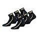Produktbild Caterpillar 6 Paar Robust Work Sneaker, Arbeitssocken aus weicher Baumwolle, verstärkte Zehen und Fersen, CORDURA Fiber Technology (Schwarz, 43-46)