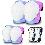 JeeFree Skateboard Pads Kids/Youth/Adult Shield Elbow Pads and Wrist Guards Protective Gear,Strong Double Straps&Adjustable Easy-Fix Clips for Skateboarding,Rollerblading,ScooterRoller,Skating,Bicycle