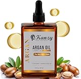 Kanzy Argan Oil 100% Pure Bottled in Morocco 60ml - Natural Moroccan Argan Oil for Skin, Vegan Cold Pressed Hair Oil for Dry Damaged Hair and Body for both Men and Women
