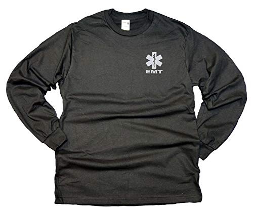EMT Cotton Long Sleeve t Shirts with Reflective Decoration on Both Front and Back