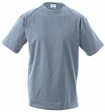  James & Nicholson Herren Round-T-Heavy T-Shirt, Grau (greyheather), XX-Large