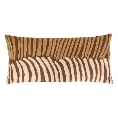 Coussin Brodé Hary Marron 35x75cm : élégance texturée - 2