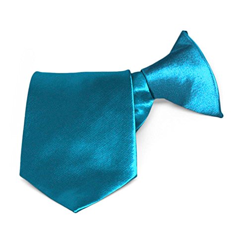 Boys' Caribbean Blue Solid Clip-On Tie, 11