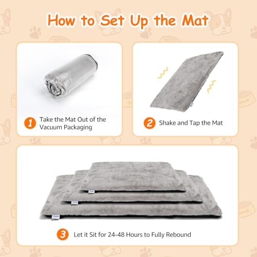 Nobleza Colchonetas Térmica para Perros Gatos Pequeños, Alfombrilla Autocalentable para Camas para Mascotas, Colchon Grueso de Espuma Viscoelástica, Funda de Pelo Corto Suave Lavable, Gris, 61x46x4cm - imagen 8