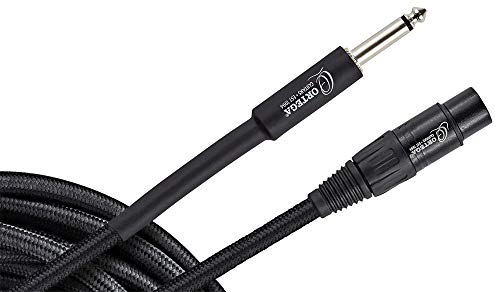 Ortega Guitars Economy Series Jack - Microphone Cable - XLR Female - Length 3 m - Straight and XLR - Nylon, Black (OECM-10JX)